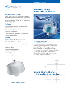 Pall Point of Use Water Filter for Aircraft ®
