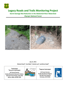 Legacy Roads and Trails Monitoring Project  Olympic National Forest