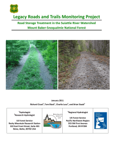 Legacy Roads and Trails Monitoring Project  Mount Baker-Snoqualmie National Forest