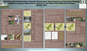Prioritizing Road Restoration using the Geomorphic Road Analysis and Inventory... (GRAIP) to Improve Watershed Conditions in the Wall Creek Watershed,...