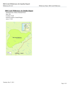 Mill Creek Wilderness Air Quality Report