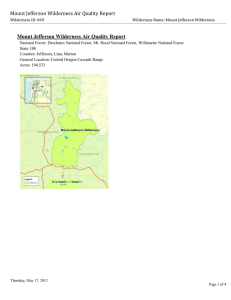 Mount Jefferson Wilderness Air Quality Report