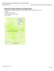 North Fork John Day Wilderness Air Quality Report