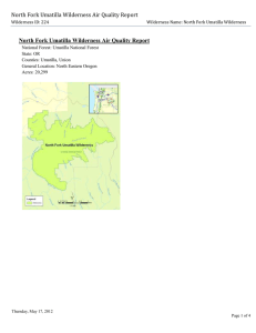 North Fork Umatilla Wilderness Air Quality Report