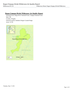 Rogue-Umpqua Divide Wilderness Air Quality Report
