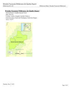 Wenaha-Tucannon Wilderness Air Quality Report