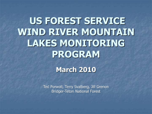 US FOREST SERVICE WIND RIVER MOUNTAIN LAKES MONITORING PROGRAM