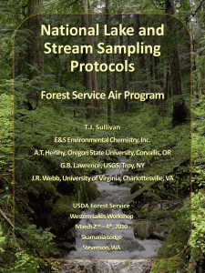 National Lake and Stream Sampling Protocols Forest Service Air Program