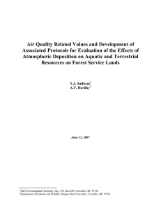 Air Quality Related Values and Development of