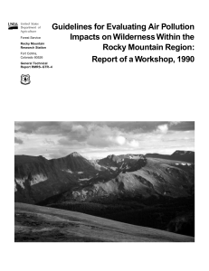 Guidelines for Evaluating Air Pollution Impacts on Wilderness Within the