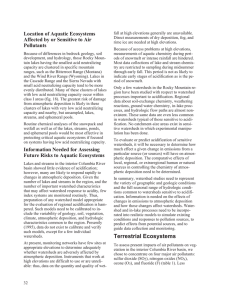 Location of Aquatic Ecosystems Affected by or Sensitive to Air