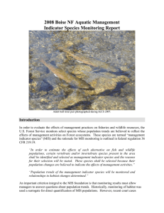 2008 Boise NF Aquatic Management Indicator Species Monitoring Report  Introduction