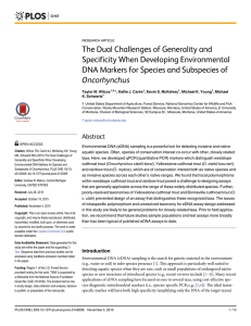 The Dual Challenges of Generality and Specificity When Developing Environmental