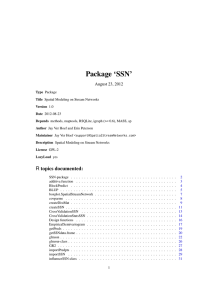 Package ‘SSN’ August 23, 2012