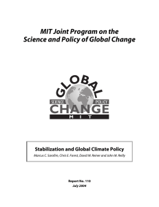 MIT Joint Program on the Science and Policy of Global Change