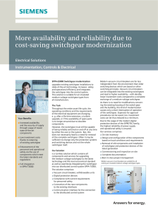 More availability and reliability due to cost-saving switchgear modernization