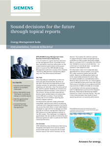 Sound decisions for the future through topical reports Energy Management Suite