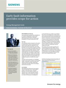 Early fault information provides scope for action Energy Management Suite
