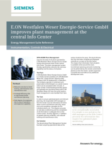 E.ON Westfalen Weser Energie-Service GmbH improves plant management at the