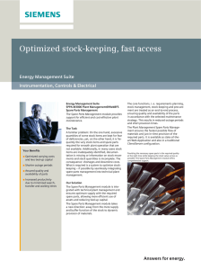 Optimized stock-keeping, fast access Energy Management Suite Instrumentation, Controls &amp; Electrical