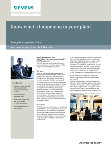Know what‘s happening in your plant Energy Management Suite