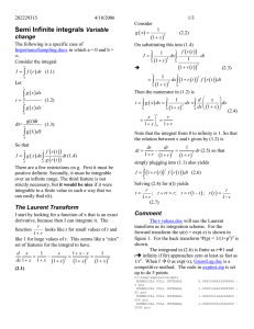  Semi Infinite integrals   Variable