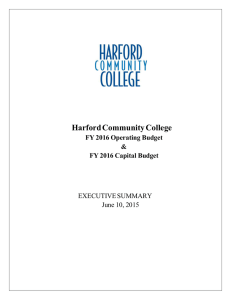 Harford Community College FY 2016 Operating Budget &amp; FY 2016 Capital Budget