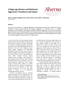 College-age Women and Relational Aggression: Prevalence and Impact
