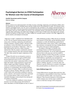 Psychological Barriers to STEM Participation Jennifer Saucerman and Kris Vasquez