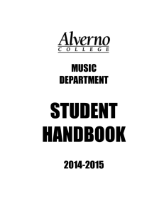 STUDENT HANDBOOK MUSIC DEPARTMENT