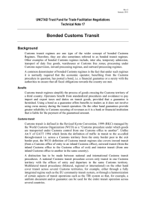 Bonded Customs Transit UNCTAD Trust Fund for Trade Facilitation Negotiations Background