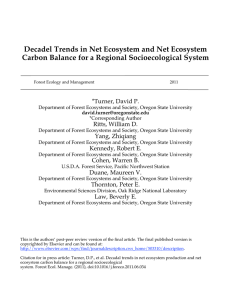 Decadel Trends in Net Ecosystem and Net Ecosystem