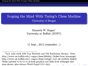 Scoping the Mind With Turing's Chess Machine University of Bergen