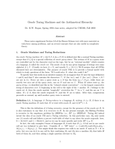 Oracle Turing Machines and the Arithmetical Hierarchy