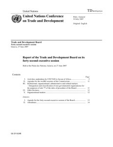TD United Nations Conference on Trade and Development