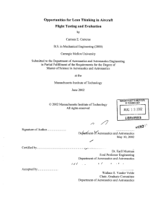 Opportunities for Lean  Thinking in Aircraft