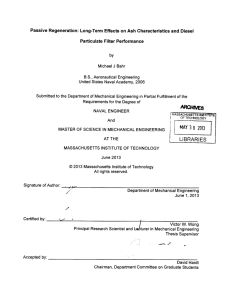 Passive  Regeneration:  Long-Term  Effects  on Ash ... Particulate  Filter Performance