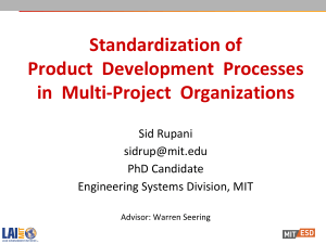 Standardization of Product  Development  Processes in  Multi-Project  Organizations