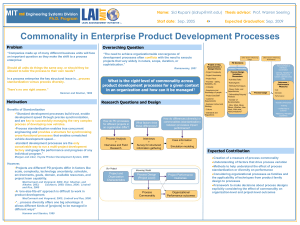 Commonality in Enterprise Product Development Processes MIT