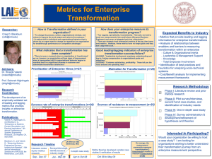 Metrics for Enterprise Transformation Expected Benefits to Industry