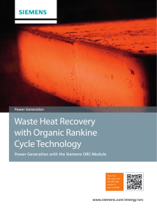 Waste Heat Recovery with Organic Rankine Cycle Technology