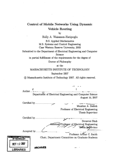 Control  of  Mobile  Networks  Using ... Vehicle  Routing A.