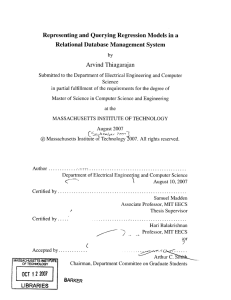 Representing and Querying Regression  Models  in a