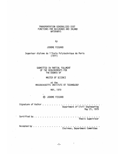 TRANSPORTATION GENERALIZED COST FUNCTIONS  FOR  RAILROADS AND  INLAND WATERWAYS By