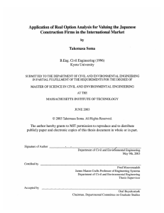 Application of Real Option Analysis  for Valuing  the... Construction Firms in the International Market