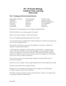 SC 118 Human Biology Credit for Prior Learning Study Guide