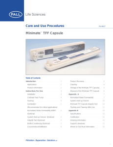 Minimate TFF Capsule Care and Use Procedures