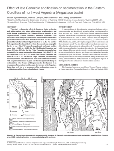 Effect of late Cenozoic aridifi cation on sedimentation in the... Cordillera of northwest Argentina (Angastaco basin)