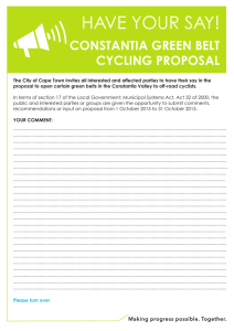 HAVE YOUR SAY! CONSTANTIA GREEN BELT CYCLING PROPOSAL