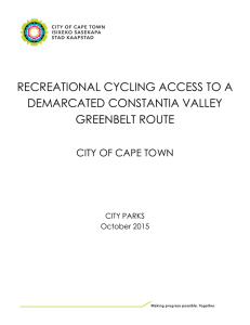 RECREATIONAL CYCLING ACCESS TO A DEMARCATED CONSTANTIA VALLEY GREENBELT ROUTE